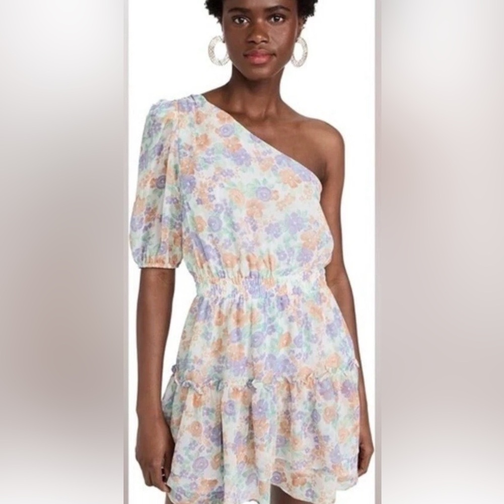 NWT WAYF One-Shoulder Pastel Floral Dress